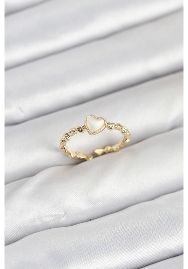 Tua Moda Pirinç Gold Renk Kalpli Model Kadın Yüzük Altın