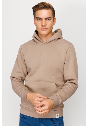 Igs İgs Standart Kapüşonlu Erkek Sweatshirt Camel