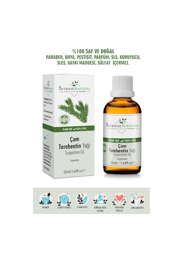 Intense Natural Çam Terebentin Uçucu Yağı Doğal Pine Turpentine Essential Oil 50 ML