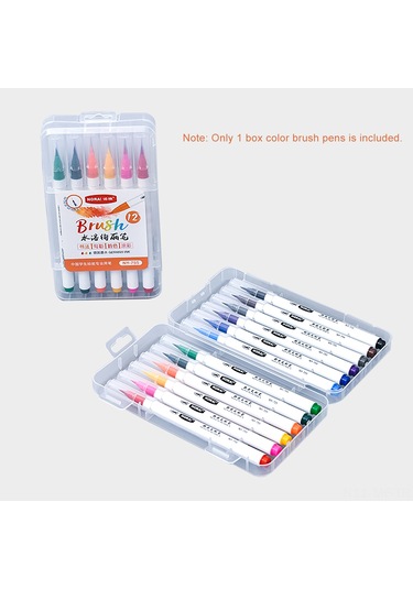 Mufunye 12 Canlı Renkli Su Bazlı Fırça Kalem Seti - Ergonomik Tutuş, Yumuşak Uç, Sanat Ve Çizim İçin Mükemmel Diğer
