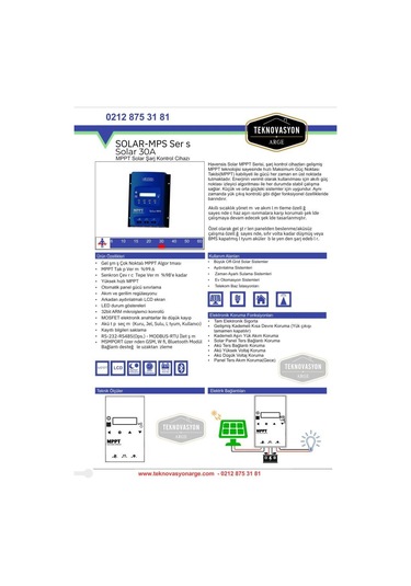 30a Mppt Solar Şarj Kontrol 12-24v Havensis Solar-30amps