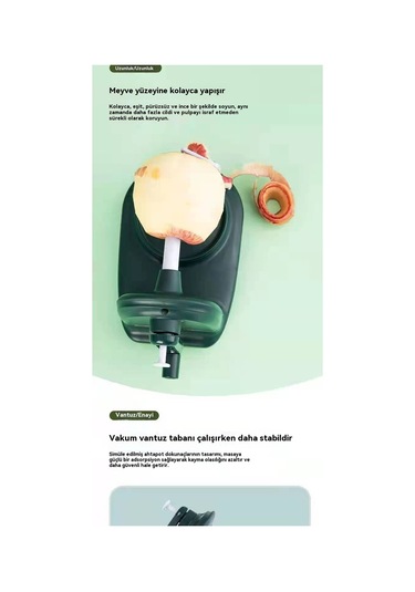 Ev Tipi Elle Çalıştırılan Meyve Soyucu Açık Yeşil 004