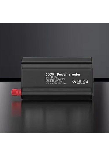 Ulzyvf 300w Araç İçin 12v Dc'den 110v Ac Çevirici, Pd65w Usb-c + Qc3.0 Usb-a Hızlı Şarj