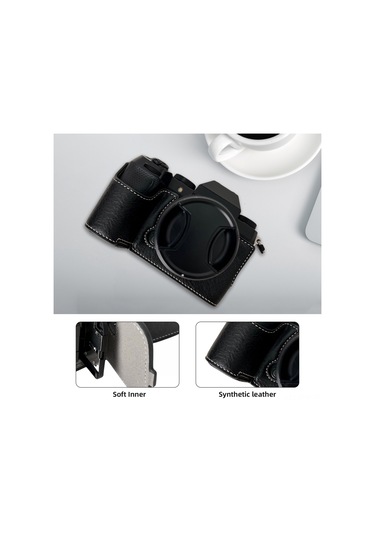 Tenfowee Fujifilm Xs20 İçin Deri Kamera Çantası - Omuz Askılı Siyah Model Gri