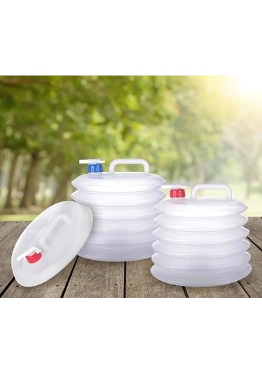 Fda Akordiyon Musluklu Katlanır Su Bidonu 10 Lt Çok Renkli