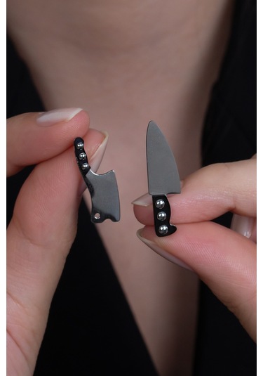 Takı Dükkanı  Chef Küçük Boy 1 Satır 1 Bıçak Çelik Küpe Çifti Mse21 Çok Renkli