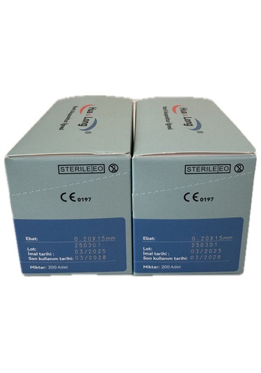 Akupunktur İğne Kuru İğne 0.20x15mm 200lük Paket 2 Kutu 400 Ad...