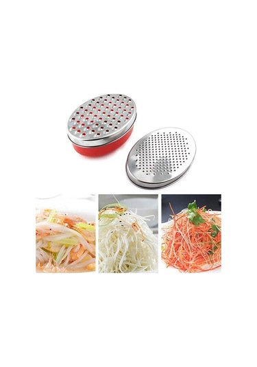 Createtech Peynir Rendesi 2 Taraflı Sebze Dilimleyici - Paslanmaz Çelik Gri - Turuncu