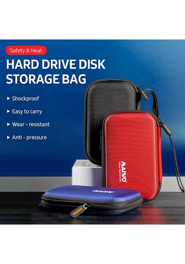 Fastbuy Mavol Kt02 Sabit Disk Çantası, Şok Emici Taşınabilir, Dayanıklı Sırt Çantası, Renkli Kırmızı, Sınıflandırılmış Saklam Kırmızı