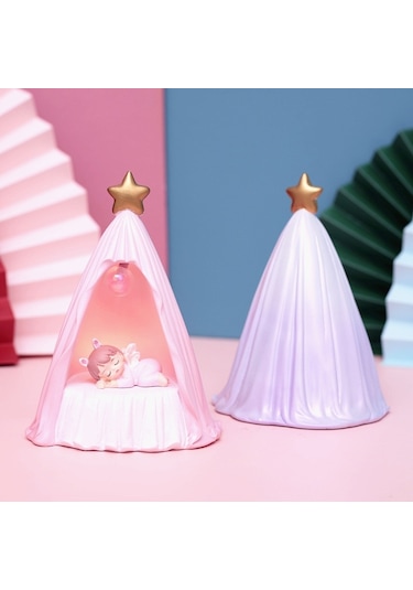 Sones B82880 Oda Dekorasyonu Atmosfer Gece Lambası Başucu Lambası Süsleri, Renk: Pembe Çadır Işığı Çok Renkli