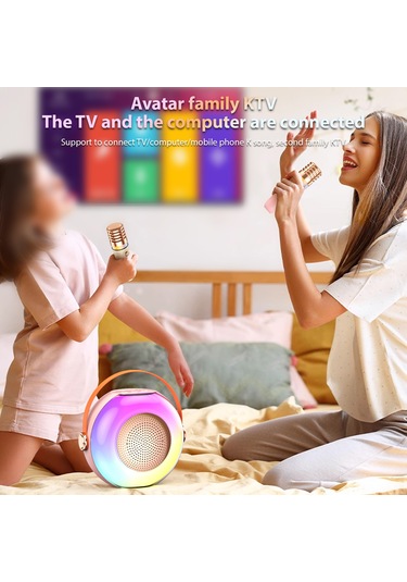 Maiyame Kablosuz Mikrofonlu Taşınabilir Karaoke Sistemi - Rgb Işık Efektli, Bluetooth 5.3, 5w Ses Gücü 112 Karakter