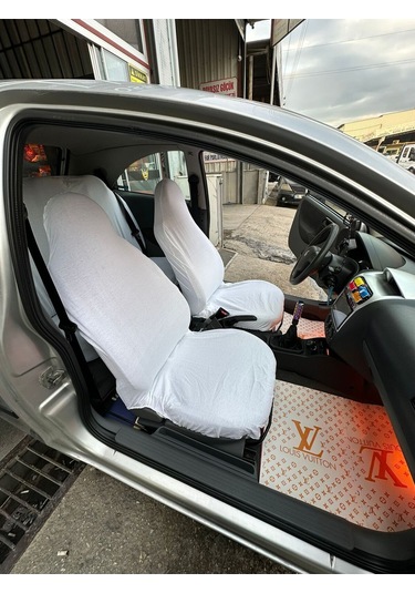 Üniversal Her Araca Uyumlu Beyaz Servis Kılıfı Ön Arka Takım