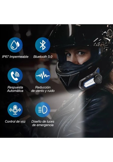 Yaozixa Motosiklet Kaskı Bluetooth Kulaklığı, Ses Kontrol Ve Konuşma Fonksiyonu, 1000mah Pil, Su Geçirmez, Bluetooth 5.0