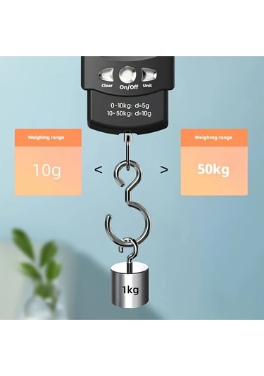 Xuweiwei Siyah Taşınabilir Palmiye Hazinesi Elektronik Asma Tartısı 50kg Kapasite Abs Malzeme Arka Aydınlatmalı Lcd Ekran Balıkçılık İçin İdeal Siyah