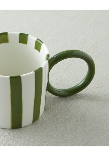 English Home Boldy Lines New Bone China Kupa 350 Ml Yeşil Yeşil
