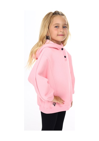 Toontoy Kız Çocuk Nakışlı Sweatshirt Pembe