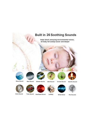 Reedark Beyaz M4 Bebek Uyku Sesi Cihazı - 26 Ses, 4 Zamanlayıcı, Led Gece Lambası, Dahili Pil Ve Askı Tel Beyaz