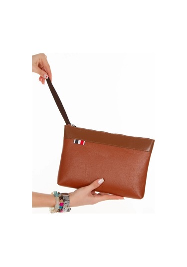 Tuldar Deri El Askılı Dosya Evrak Günlük Portföy & Clutch Çanta Tul527 Taba