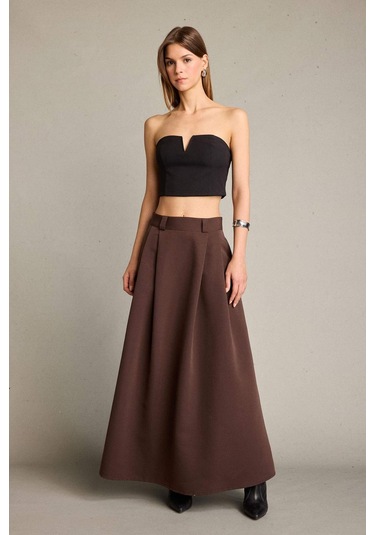 Defacto Pileli Maxi Etek G4718ax25wnbn214 Kahve