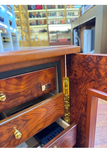 Lubinski İtaly 5 Çekmeceli Humidor Puro Kutusu Karaağaç 100's