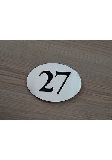 Rezopal - Oval Kapı Birim Numarası Gümüş Kazıma