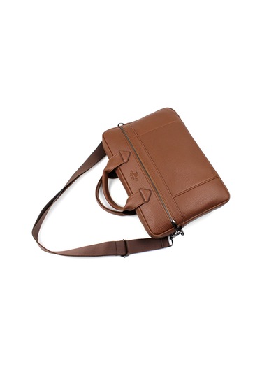 Unisex Taba Çok Bölmeli 14 İnç Evrak Ve Laptop Çantası