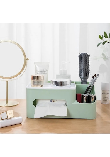 Pembe-l-çok Fonksiyonlu Doku Kutusu Kapağı Uzaktan Kumanda Tutucu İle Kırtasiye Durumda Ev Banyo Yatak Odası Masaüstü Kozmetik Organizatör
