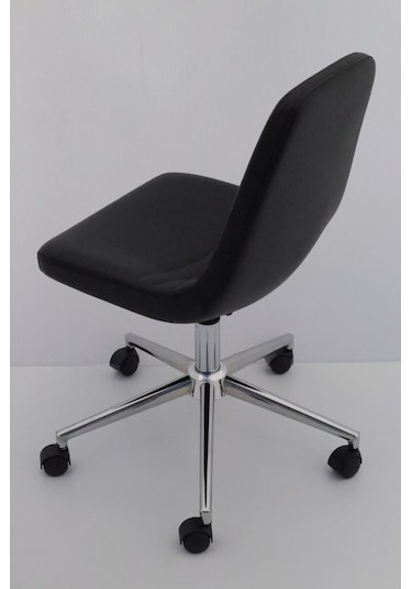 Siyah Deri Rahat Ofis Çalışma Sandalyesi