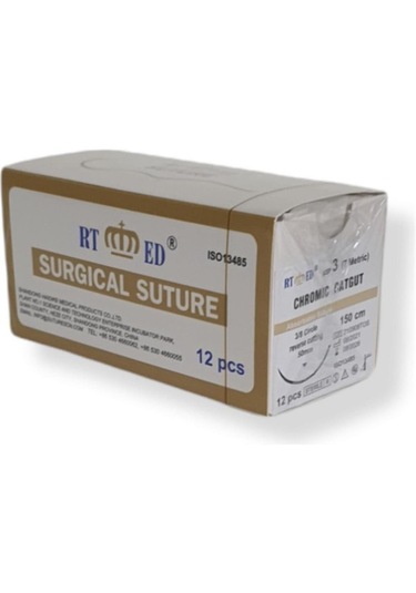 Rtmed - Chromic Catgut Katgüt 150cm No:3 12 Adet 1 Paket