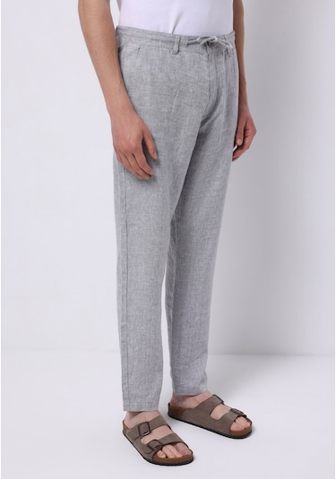 Colins Regular Fit Orta Bel Uzun Paça Erkek Keten Karışımlı Gri Pantolon Cl1074563 Q1.v2 Gra Gri