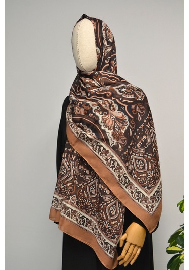 Etnik Desenli Pamuklu Şal 70x190 Cm Turuncu