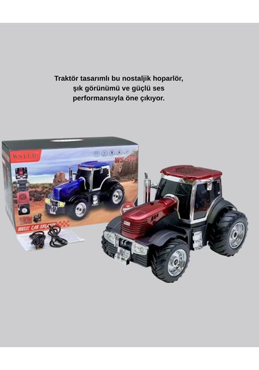 Traktör Tasarımlı Bluetooth Hoparlör 12w Tws Destekli Nostaljik Model