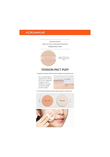 Missha Tension Pact Puff Büyük Boy Makyaj Pufu 2 Adet