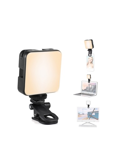 Andoer W64 Mini Klipsli Cep Telefonu Led Video Işığı Siyah Siyah