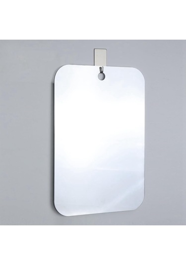 Kosona Banyo Duş Buhar Tutmaz Yüz Aynası - Erkek Tıraş Ve Güzellik Aynası, Taşınabilir El Aynası, Cam Malzeme 20x25 Cm Gümüş