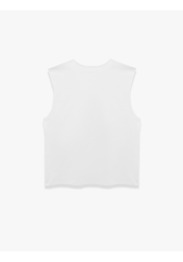 Koton Pamuklu Bisiklet Yaka Basic Kolsuz Tişört Beyaz 5sam30001mk Beyaz