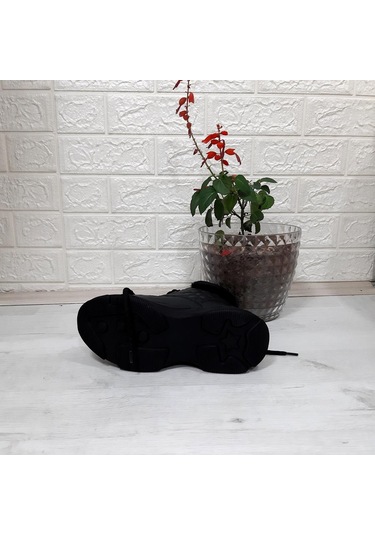 M.p 1408 Siyah Kaymaz Taban 18cm Kısa Bayan Bot 001