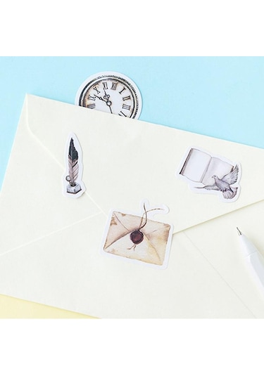 Jms 46 Adet Vintage Gotik Dekorasyon Kağıt Çıkartmalar Kawaii Etiket Engo Diğer