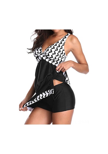 Geeroyoo Bayanlar İçin Yıldız Desenli Ön Kesişik Üç Parça Mayo, Outdoor Aktivitelere Ideal, Hafif Ve Dayanıklı, M Beden Diğer