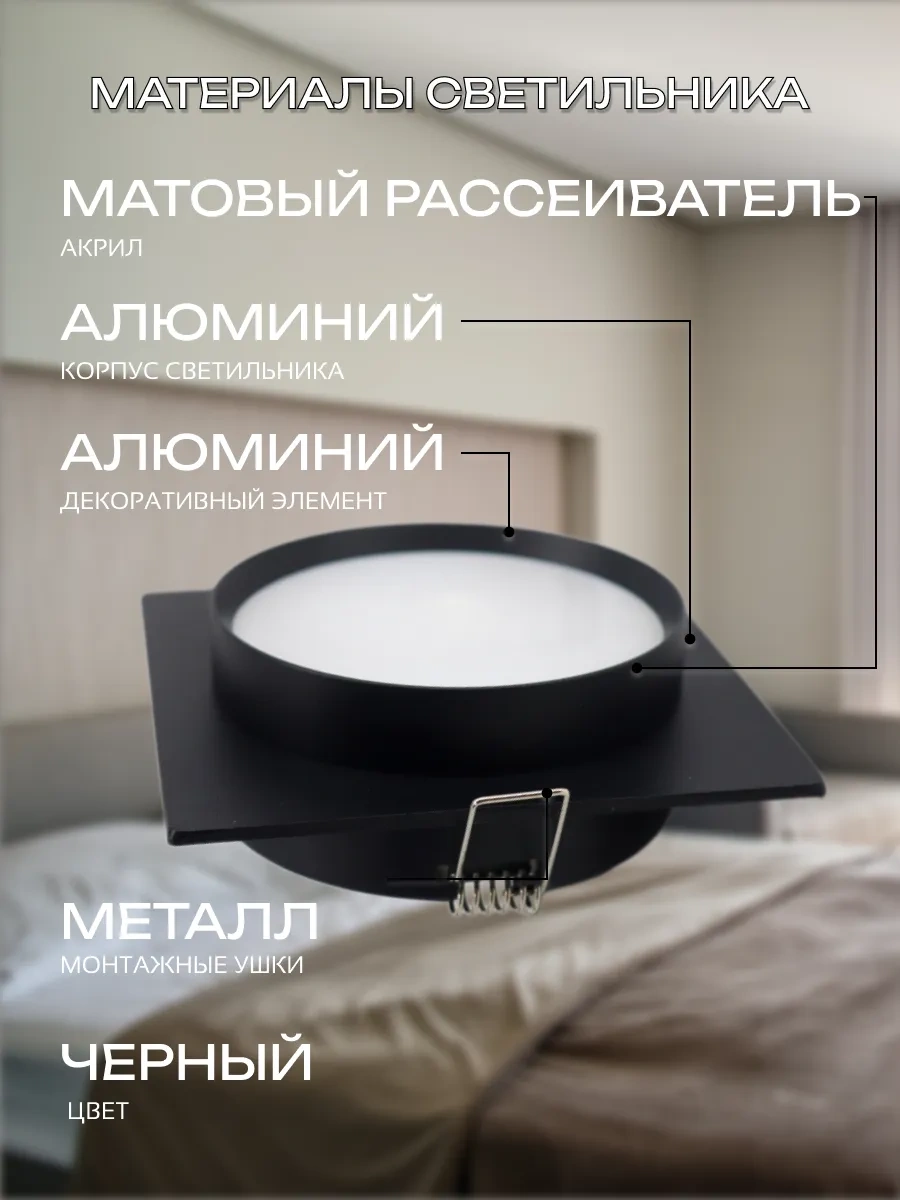 Truenergy Ev Ve Kafe İçin Gömme Noktasal Tavan Lambası 292492260 Siyah