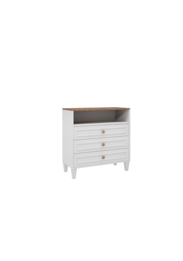 Smart 3 Çekmeceli Dekoratif Raflı Şifonyer %100mdf