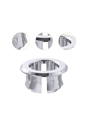 Suntek 6x Lavabo Taşma Halkası Yedek Parçaları Ev Otel Gümüş