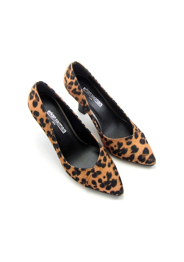 Jatqılı Exclusive Leopar Kadeh Topuklu Ayakkabı Leopar