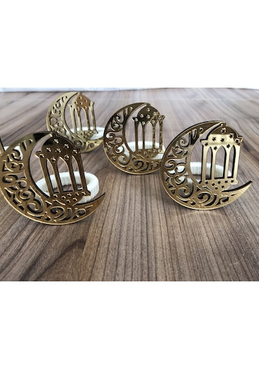 Ramazan Özel Peçete Halkası Model-2 6 Adet Çok Renkli