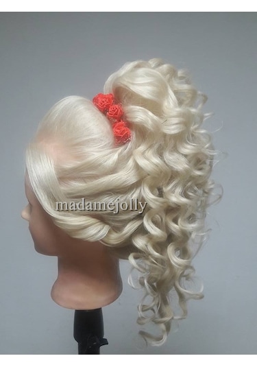 Renk Kuaför Eğitim Mankeni Çalışma Kafası Sentetik Fiber