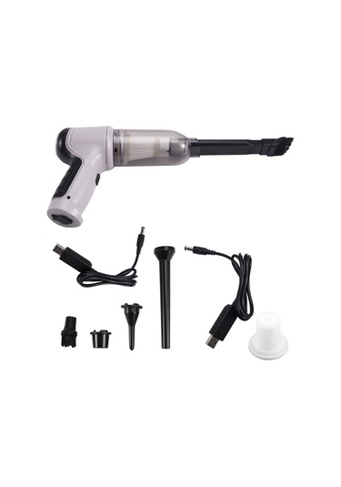 Crackedice Mini El Tipi Elektrikli Süpürge Kablosuz Araba Elektrikli Süpürgesi Taşınabilir Gri