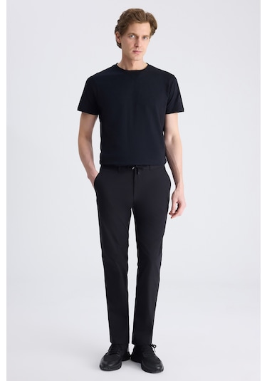 Twn Slim Fit Siyah Düz Pamuklu Jogger Pantolon 4ec03s2263452 001