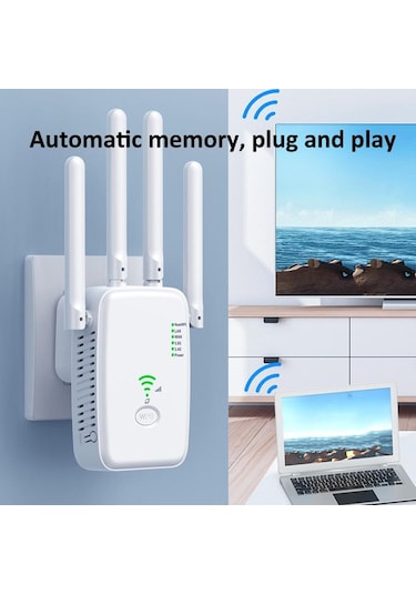 Sones Urant U11 1200mbps 2.4g Ve 5.8g Kablosuz Tekrarlayıcı Wifi Sinyal Amplifikatörü Wps Hızlı Ayar Desteği Ab Fişi Siyah