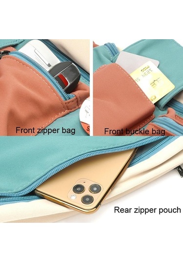 Sones Y9574 Kanvas Crossbody Tek Omuz Sırt Çantası Hafif Spor Göğüs Çantası Turuncu + Kordon Çok Renkli