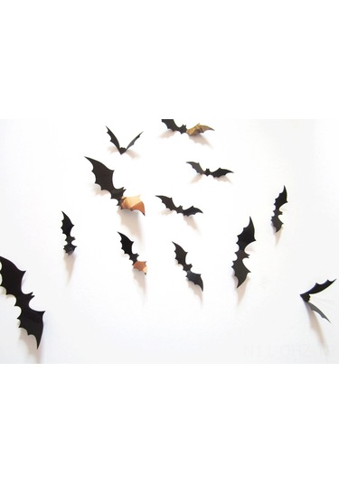 Aubyhe Halloween 3d Gerçekçi Kanatlı Yarasa Sticker, Yeniden Kullanıma Uygun, Temiz Yüzeylere Uygulanabilir Dekoratif Dekal Diğer